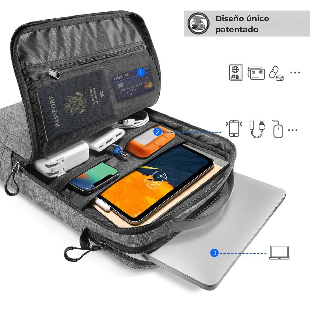 Tomtoc Bolso Maletín con Correa Urban-H14 para MacBook Pro 14'' 4 en 1