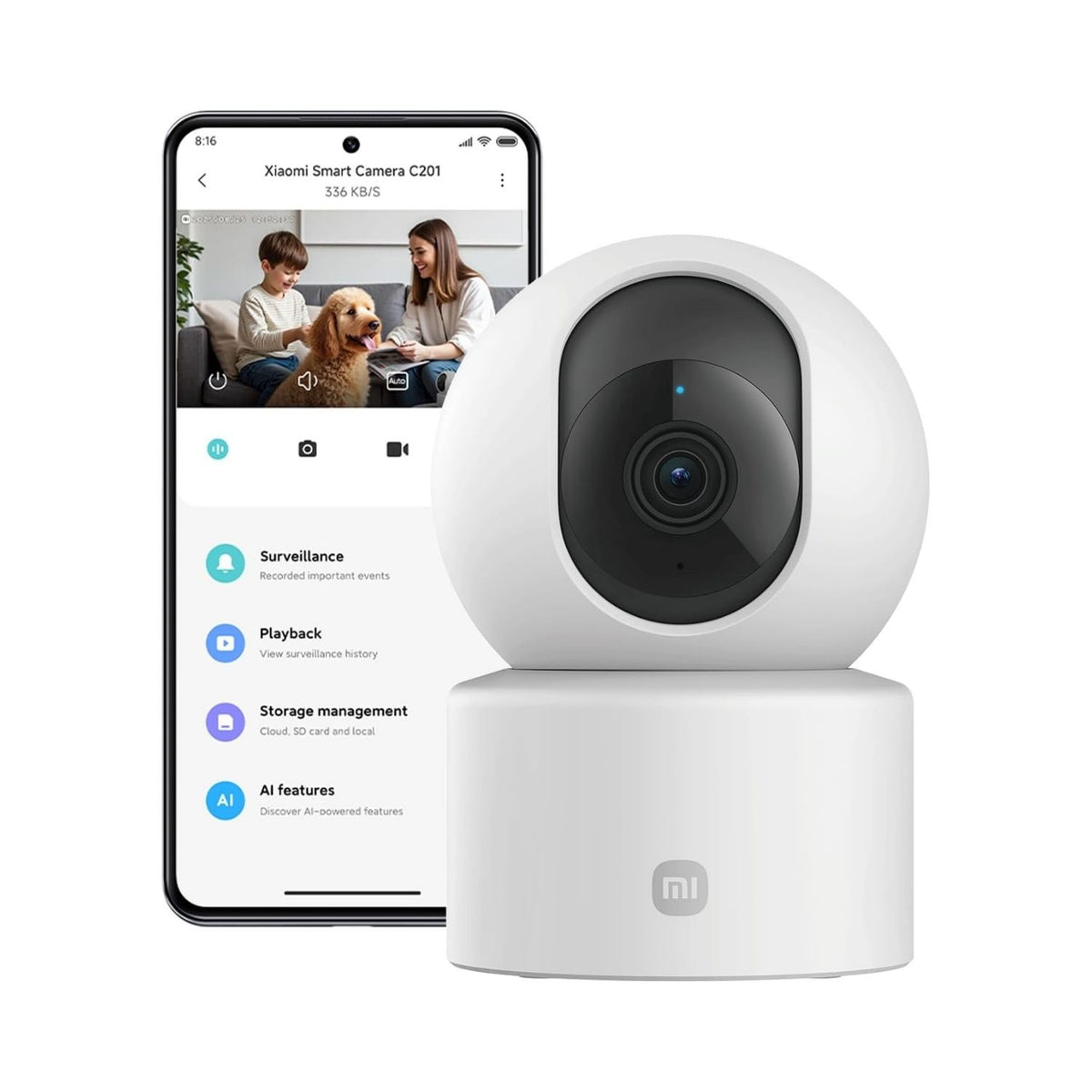 Xiaomi Cámara de Seguridad C201 1080p Wifi 6 Visión Nocturna