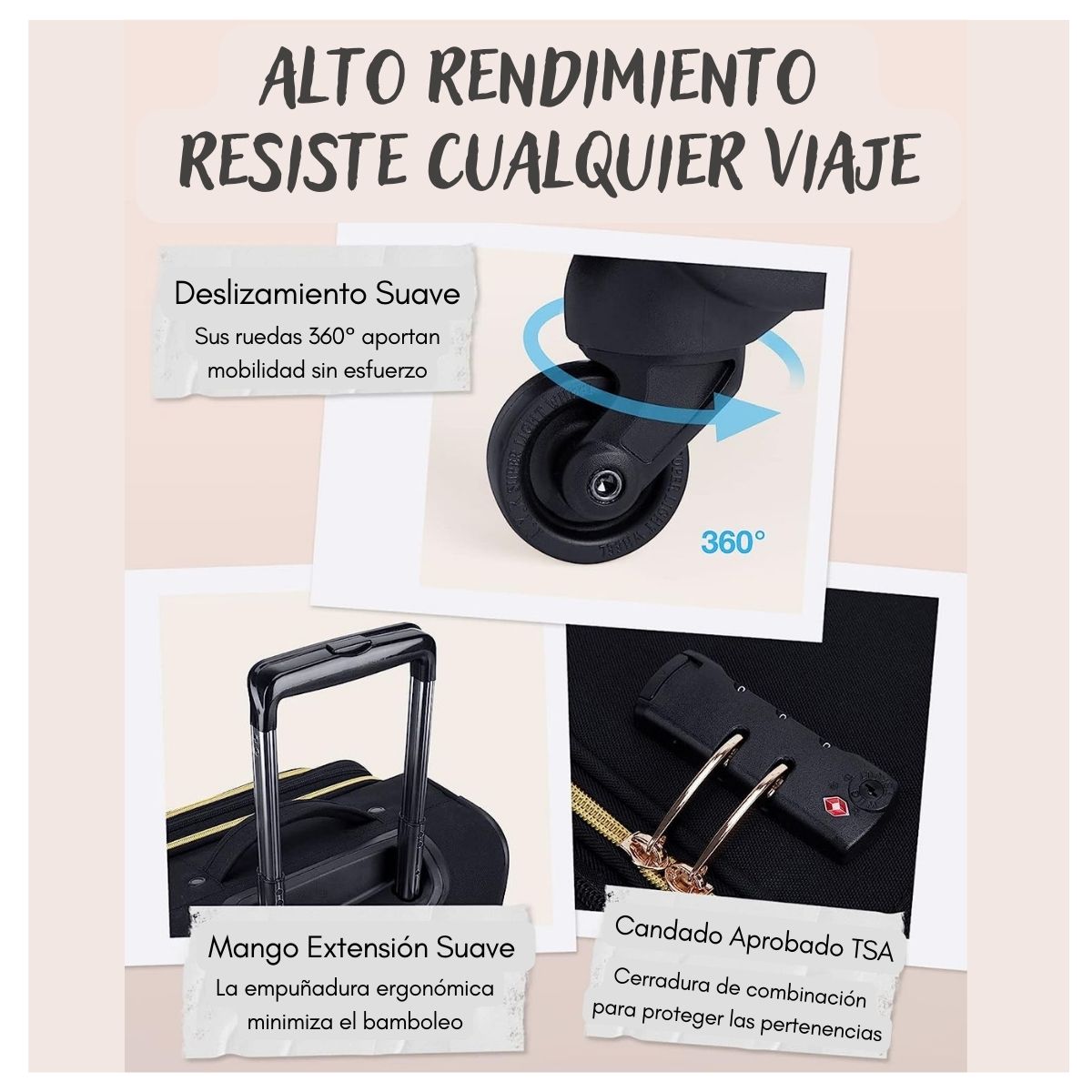 Bagsmart Maleta de Mano Bonchemin Expandible 43L-51L Acolchada