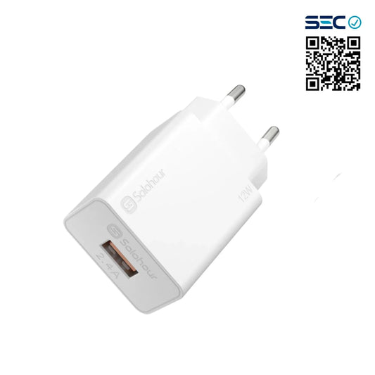 Solohour Cargador Carga Rápida 12W Kit USB-A to USB-C 1m Blanco