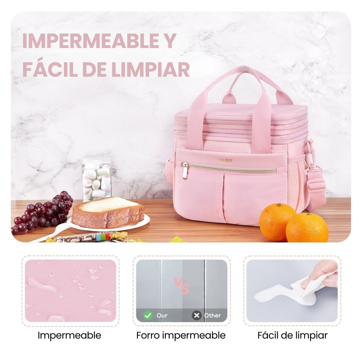 Tourit Lonchera Térmica Double Deck 23 latas 13L Expandible