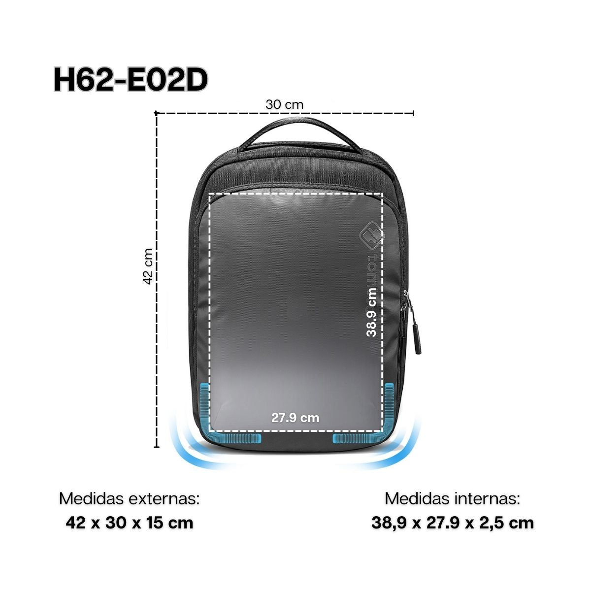 Tomtoc Mochila Classic-H62 para Notebook 15.6" y MacBook Pro 16"