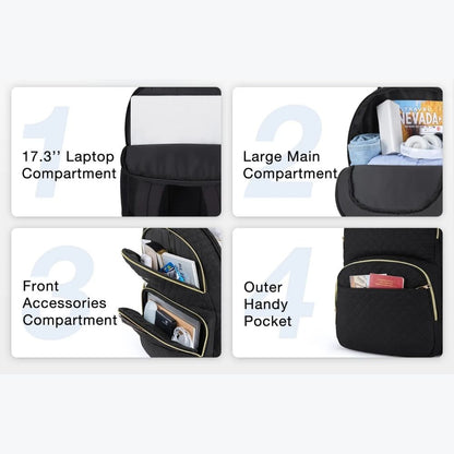 Bagsmart Mochila de Viaje para Notebook 17,3″ Trabajo Acolchada