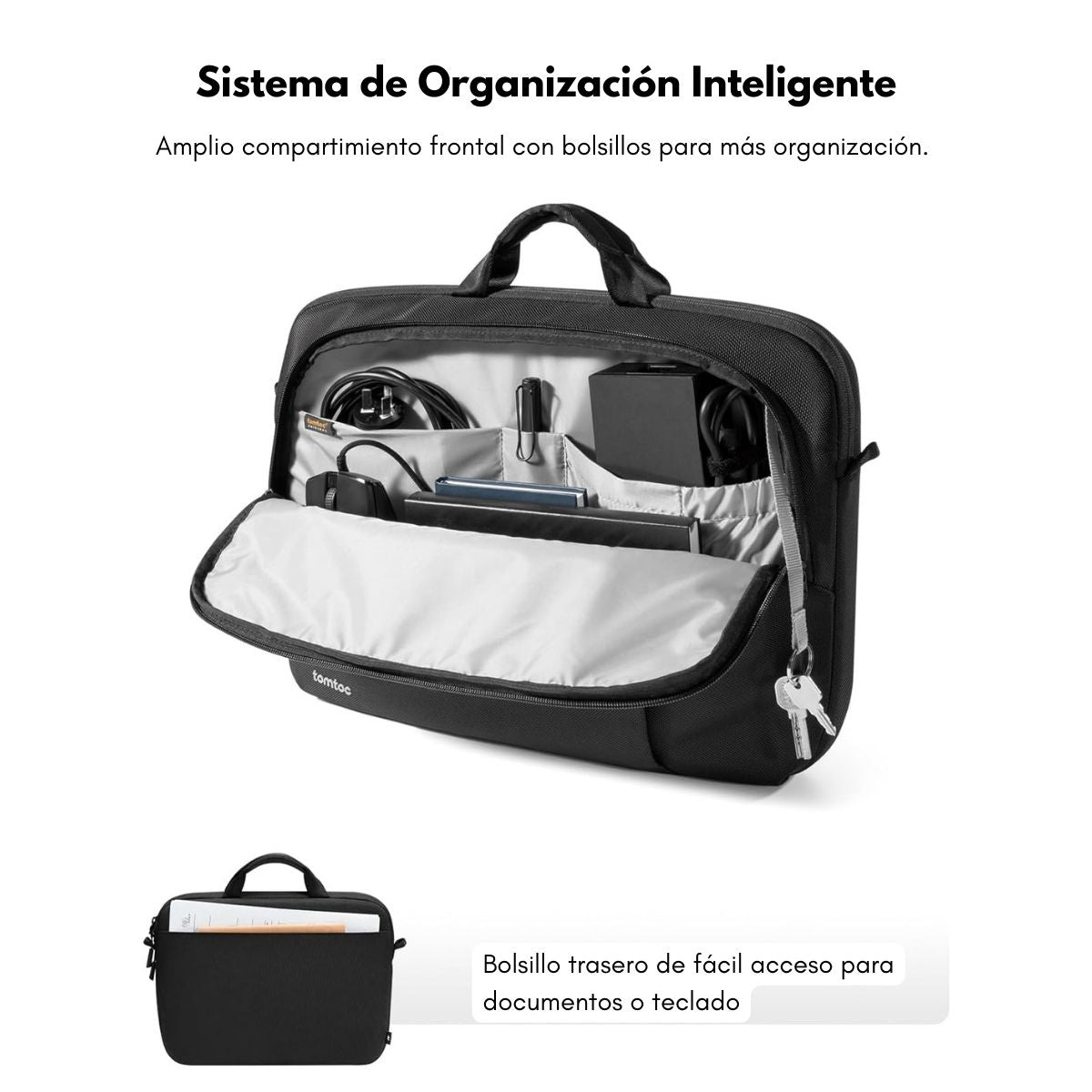 Tomtoc Maletín Delgado con Correa Defender-A30 para Notebook de 15,6"