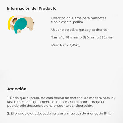 Pidan® Cama Tipo Hamaca Escondite Para Mascotas Elefante