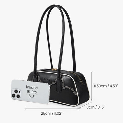Ecosusi Cartera Evelyn Estilo Baguette de Cuero Vegano 2,6 L