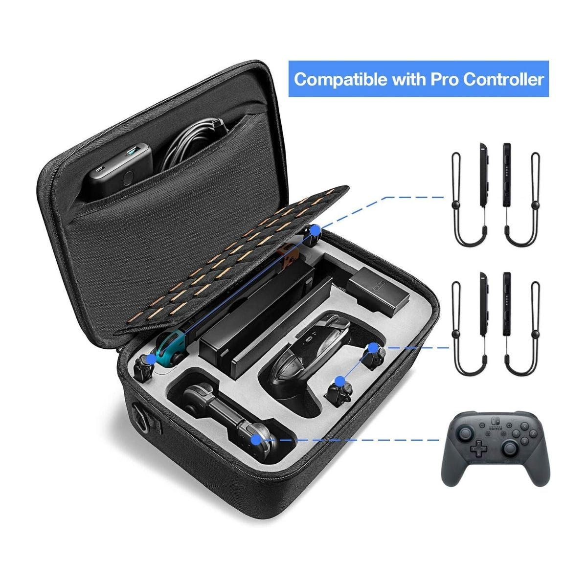 Tomtoc Estuche de Viaje FancyCase-G06 para Nintendo Switch / OLED con Control Pro y 36 Juegos