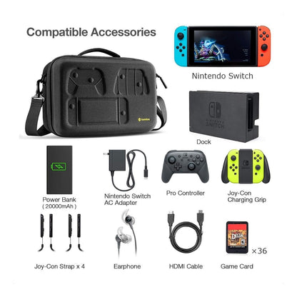 Tomtoc Estuche de Viaje FancyCase-G06 para Nintendo Switch / OLED con Control Pro y 36 Juegos