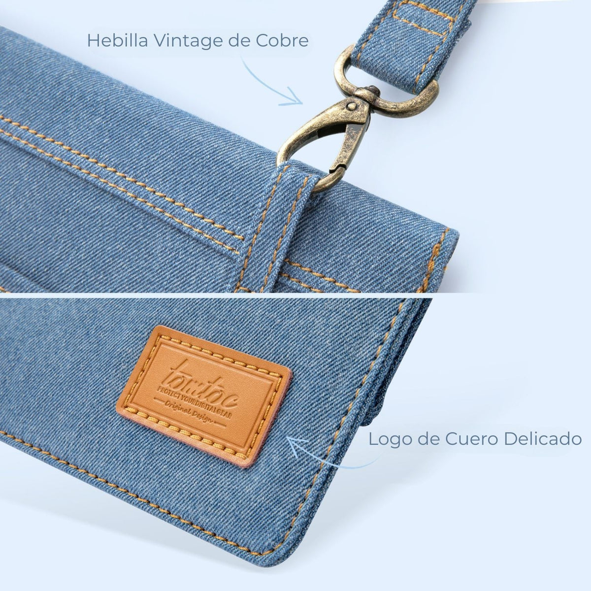 Tomtoc Funda con Correa Denim-H26 para MacBook Air / Pro de 13”