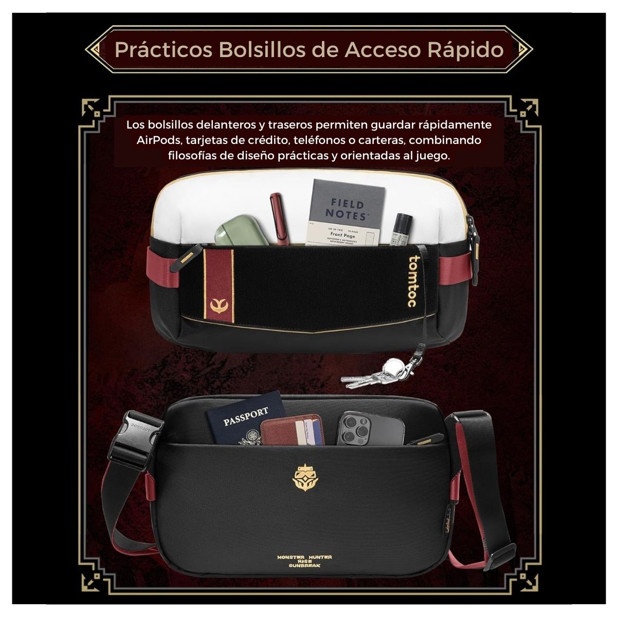Tomtoc Bolso Bandolera Monster Hunter Royal Order M para iPad Pro 11"
