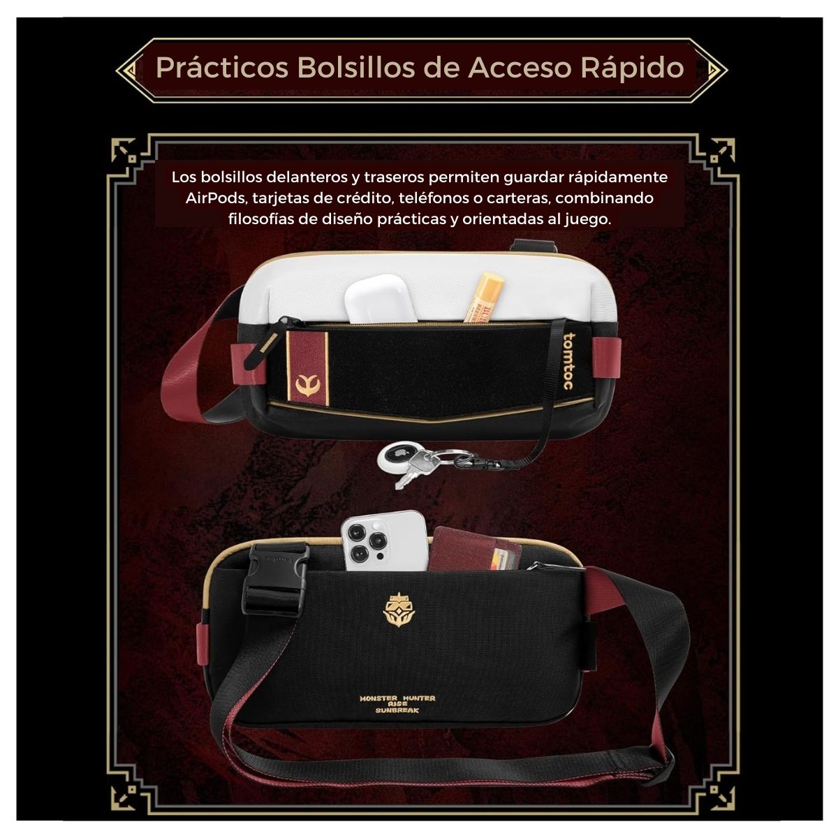 Tomtoc Bolso Bandolera Monster Hunter Royal Order S para iPad Mini / N Switch 2