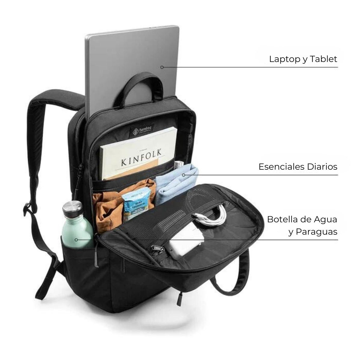 Tomtoc Mochila Navigator-T71 para Notebook 17.3" 30L - imagen 7