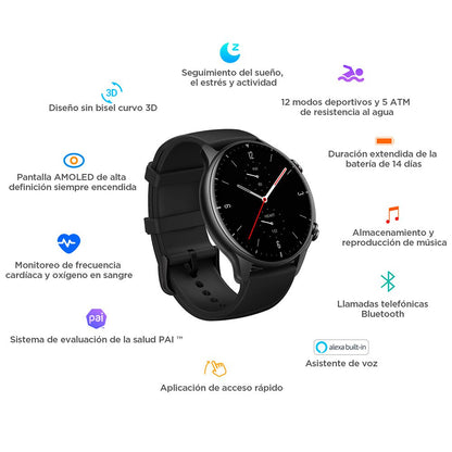 Amazfit Smartwatch GTR 2 Negro - Edición Sport
