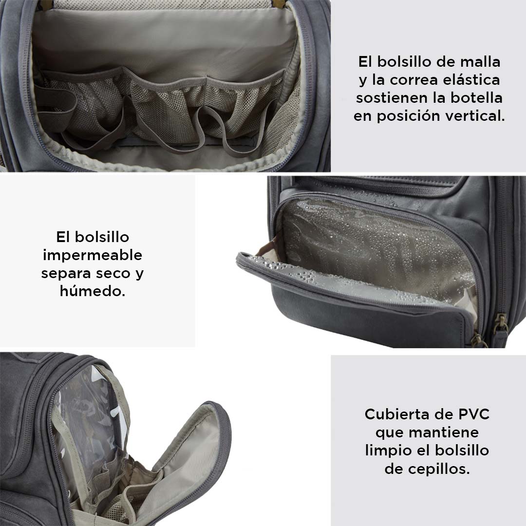 Bagsmart Neceser de Viaje Compacto en Cuero Sintético