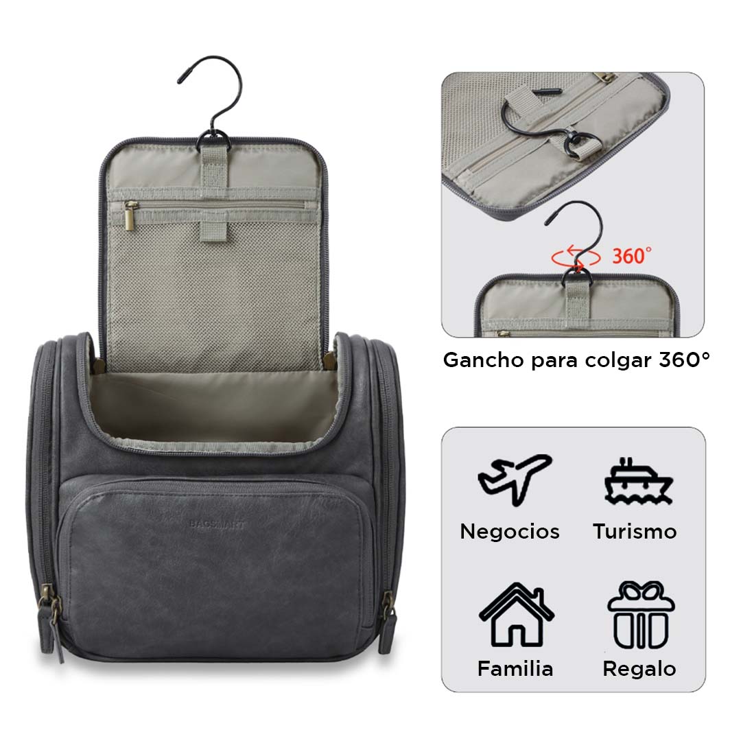 Bagsmart Neceser de Viaje Compacto en Cuero Sintético