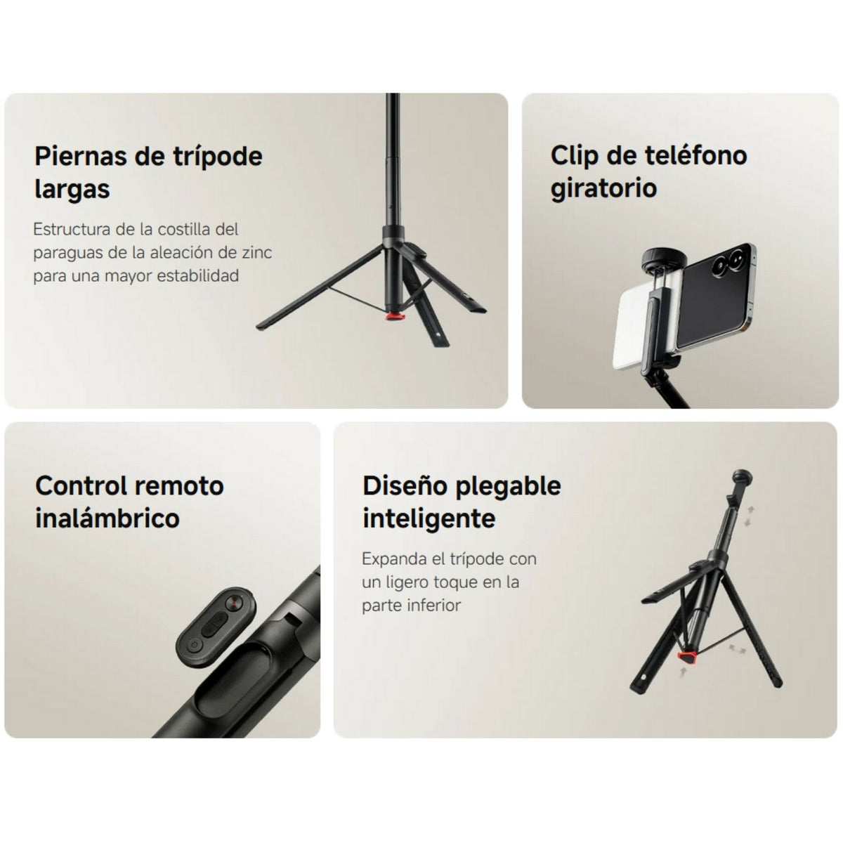 Xiaomi Trípode Selfie Stick Zoom 62" con Control Remoto