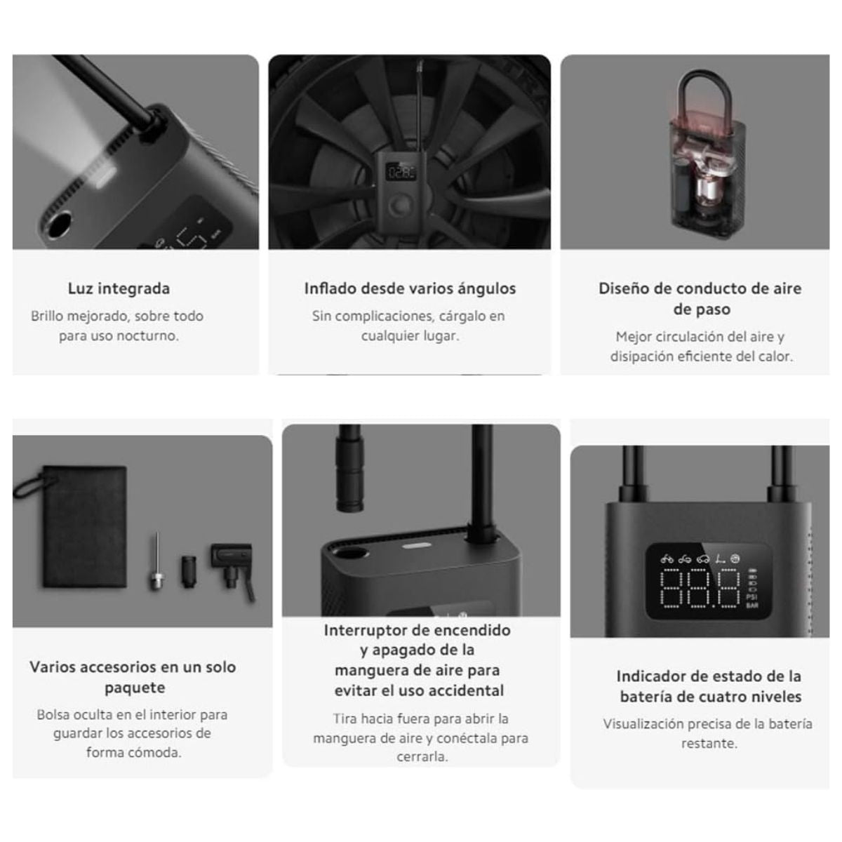 Xiaomi Mini Compresor Mi Portable Air Pump 2 - Inflador eléctrico - imagen 7