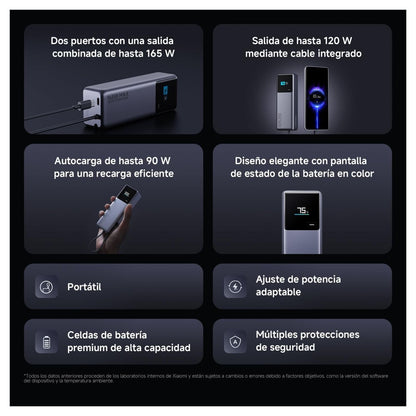 Xiaomi Power Bank 165W 10000 mAh con Cable Integrado - imagen 8