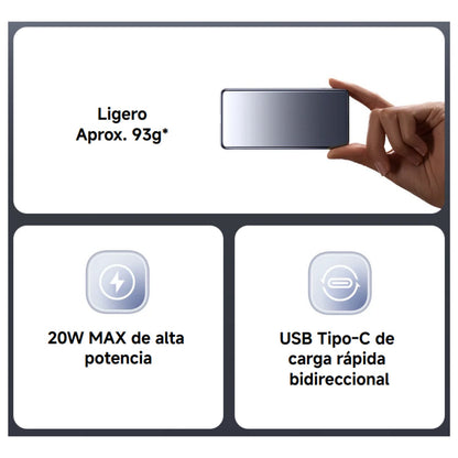 Xiaomi Power Bank Ultra Fino 5000 mAh Batería Portátil 20 W - imagen 3