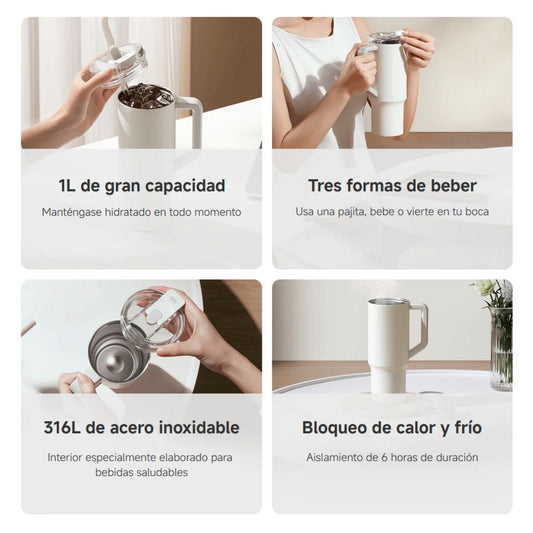 Xiaomi Botella de Agua con Bombilla Acero Inoxidable 1L - imagen 2