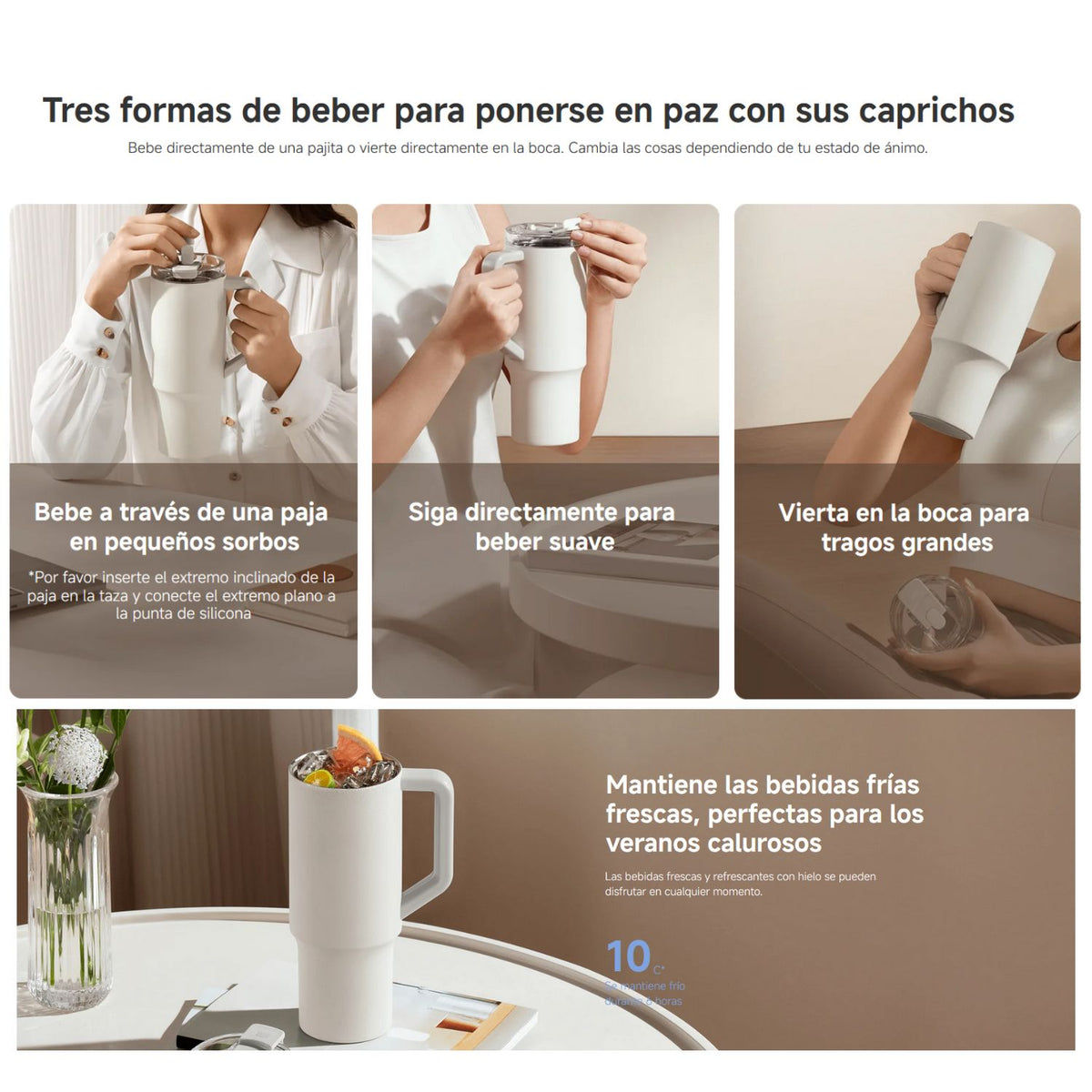 Xiaomi Botella de Agua con Bombilla Acero Inoxidable 1L - imagen 3