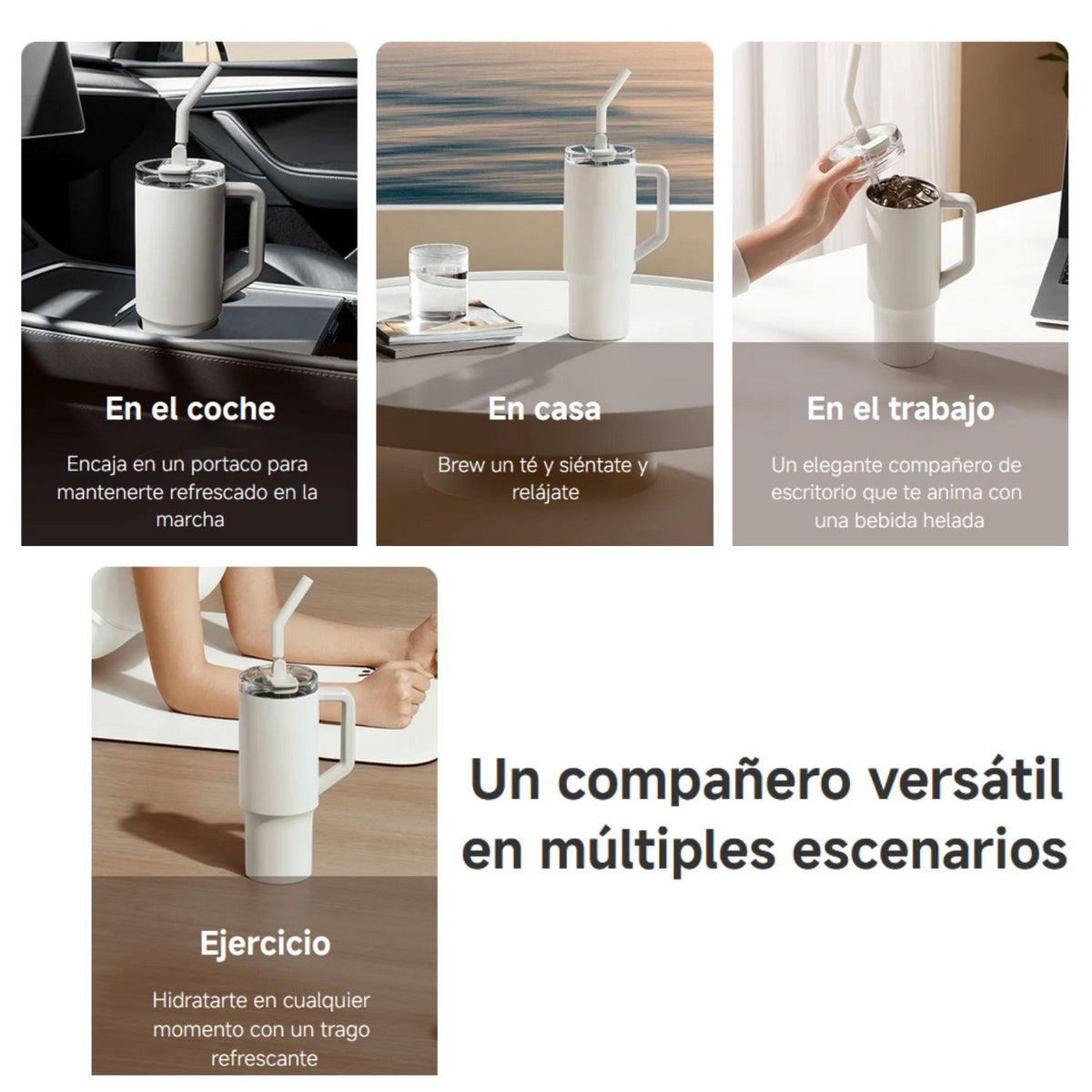Xiaomi Botella de Agua con Bombilla Acero Inoxidable 1L - imagen 4
