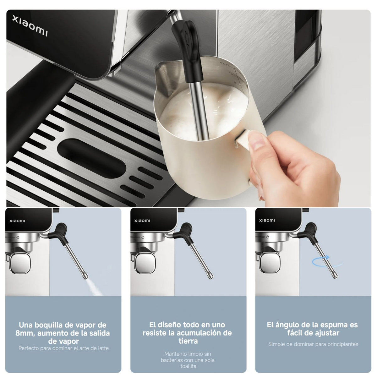 Xiaomi Cafetera Espresso Semi-Automática 20 Bares Acero Inoxidable - imagen 6