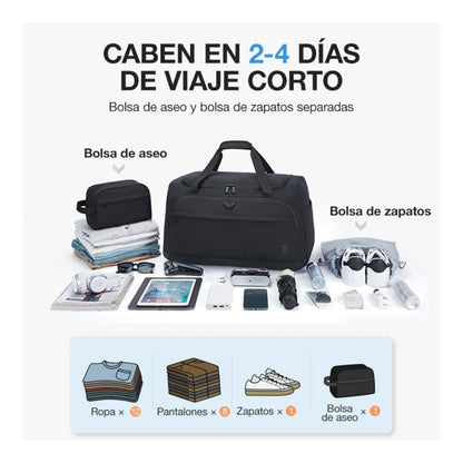 Bagsmart Bolso Fin de Semana 38 L con Neceser y Zapatero