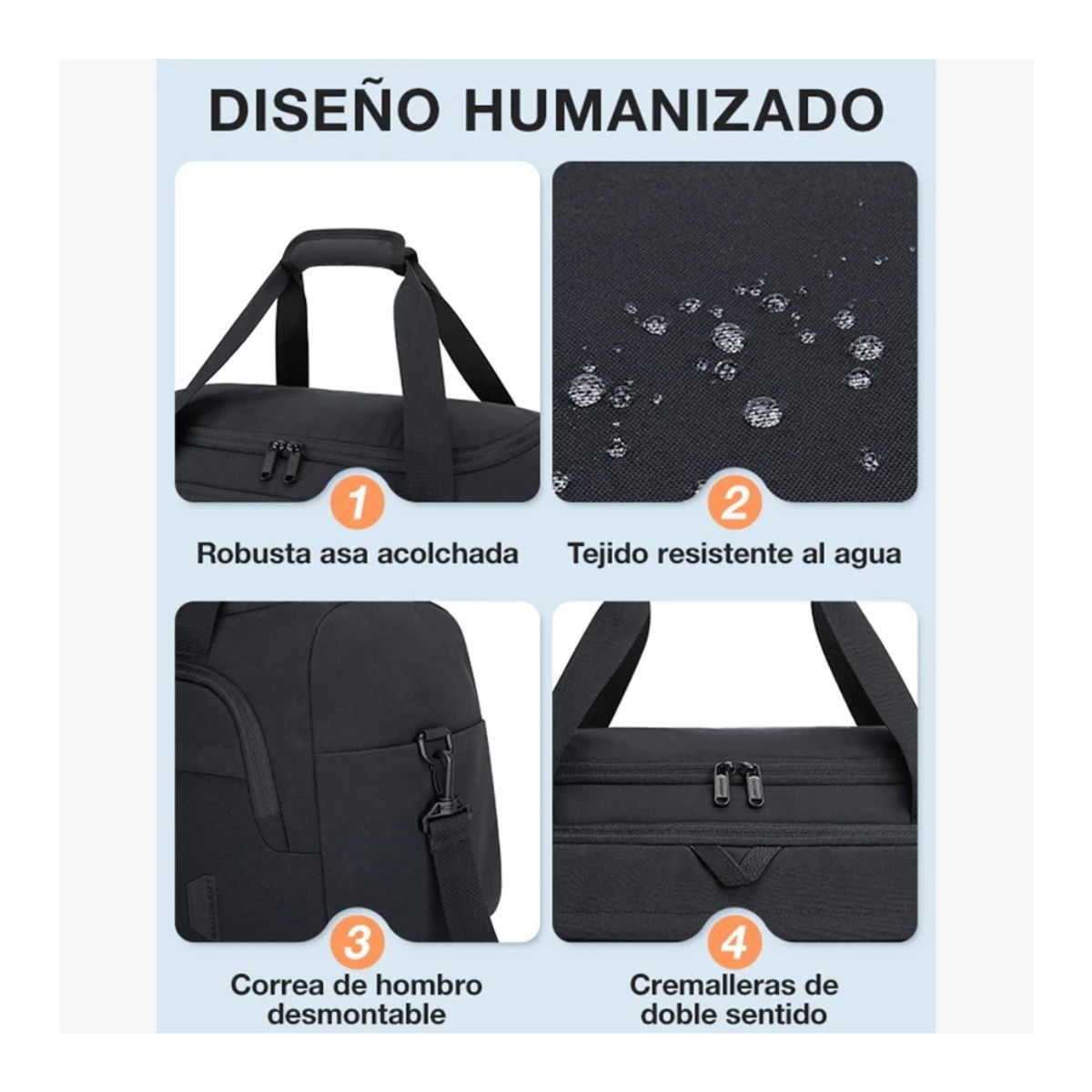 Bagsmart Bolso Fin de Semana 38 L con Neceser y Zapatero