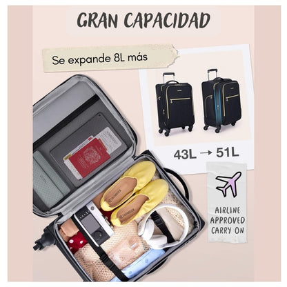 Bagsmart Maleta de Mano Bonchemin Expandible 43L-51L Acolchada