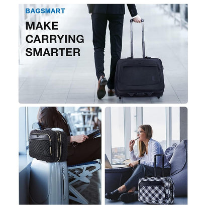 Bagsmart Maletín de Viaje con Ruedas Acolchado Notebook 17,3″
