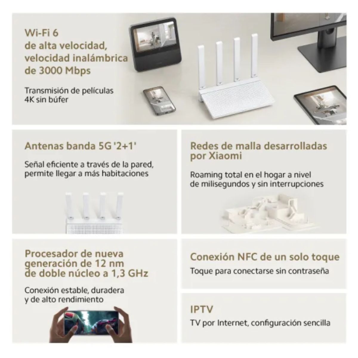 Xiaomi Router AX3000T Wifi 6 2.4GHz / 5GHz - imagen 7