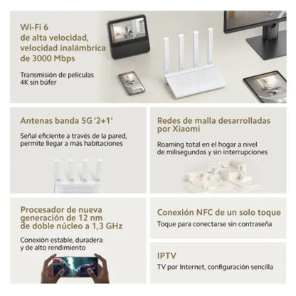 Xiaomi Router AX3000T Wifi 6 2.4GHz / 5GHz - imagen 7