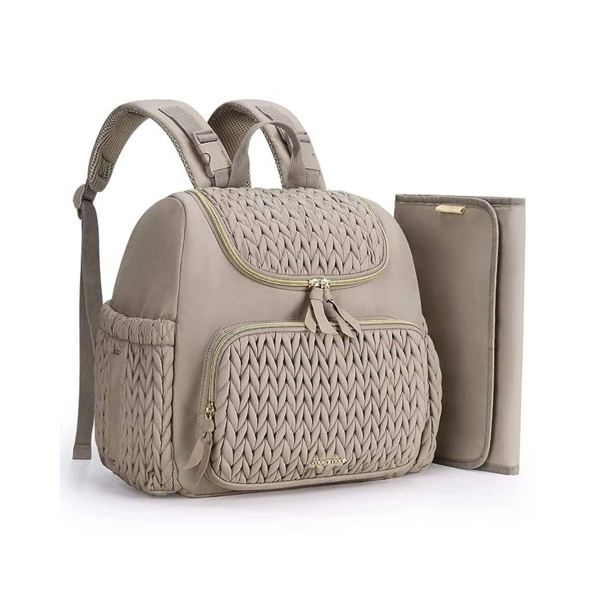 Mommore Mochila Pañalera Elegante Pequeña con Bolsillos Térmicos
