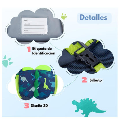 Mommore Mochila para Niños Unicornio/Dinosaurio 6L