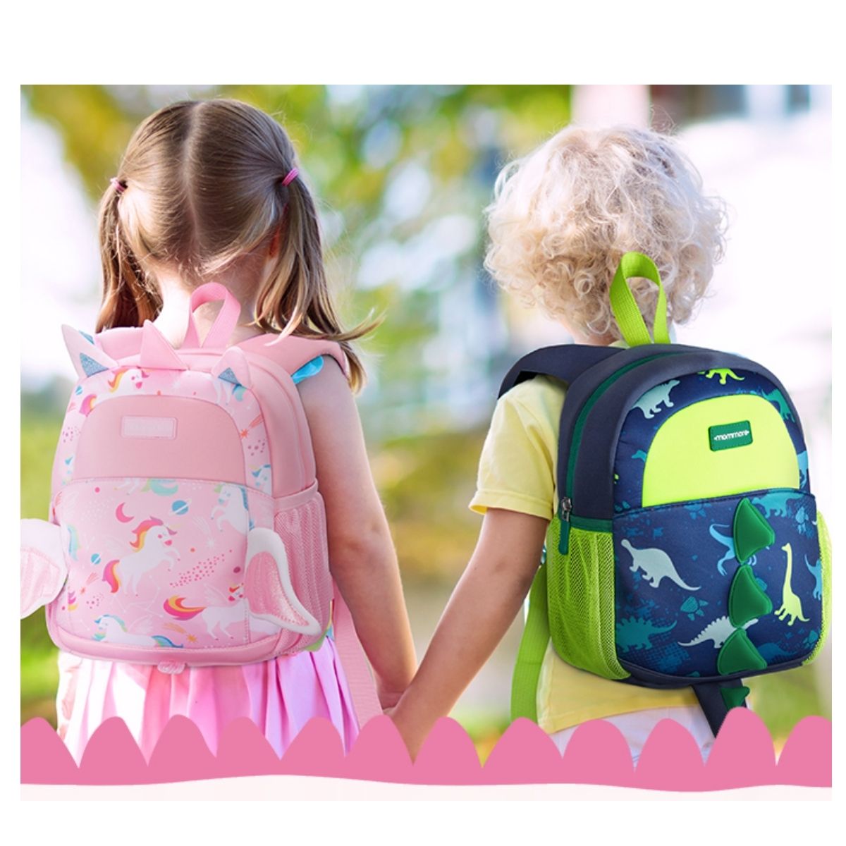 Mommore Mochila para Niños Unicornio/Dinosaurio 6L