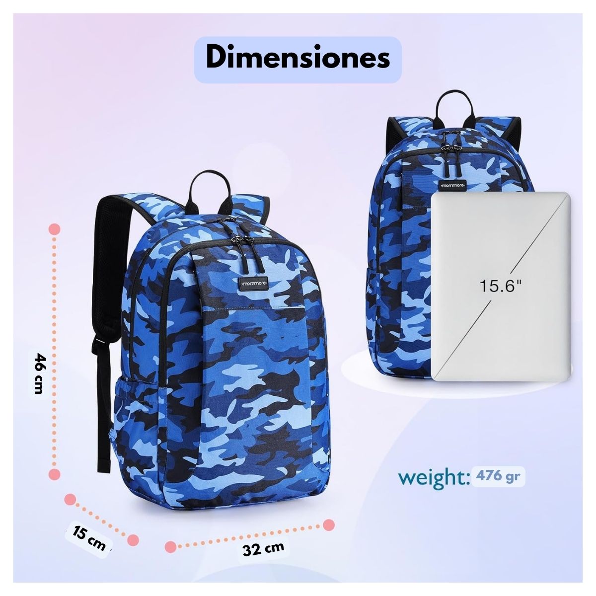 Mommore Mochila Grande para Niños Educación Básica 28L