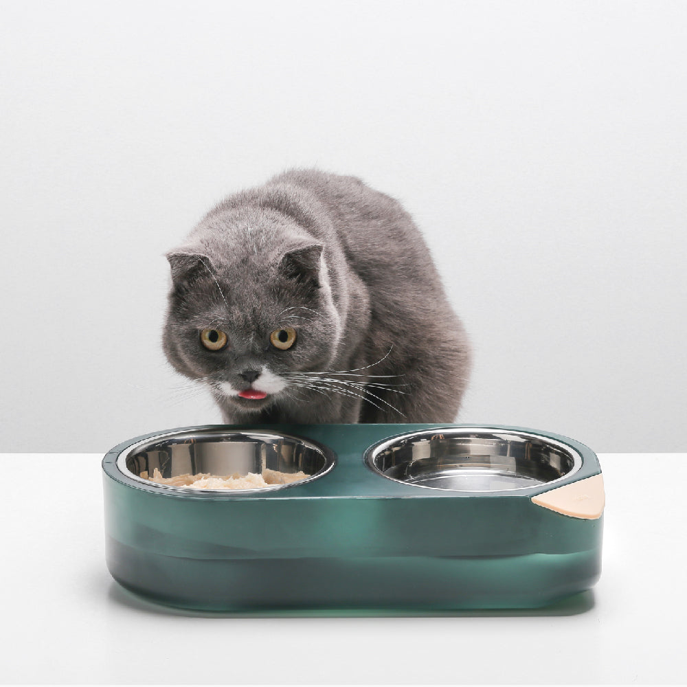 Pidan® Plato Doble Acero Inoxidable Mascotas Pequeñas S