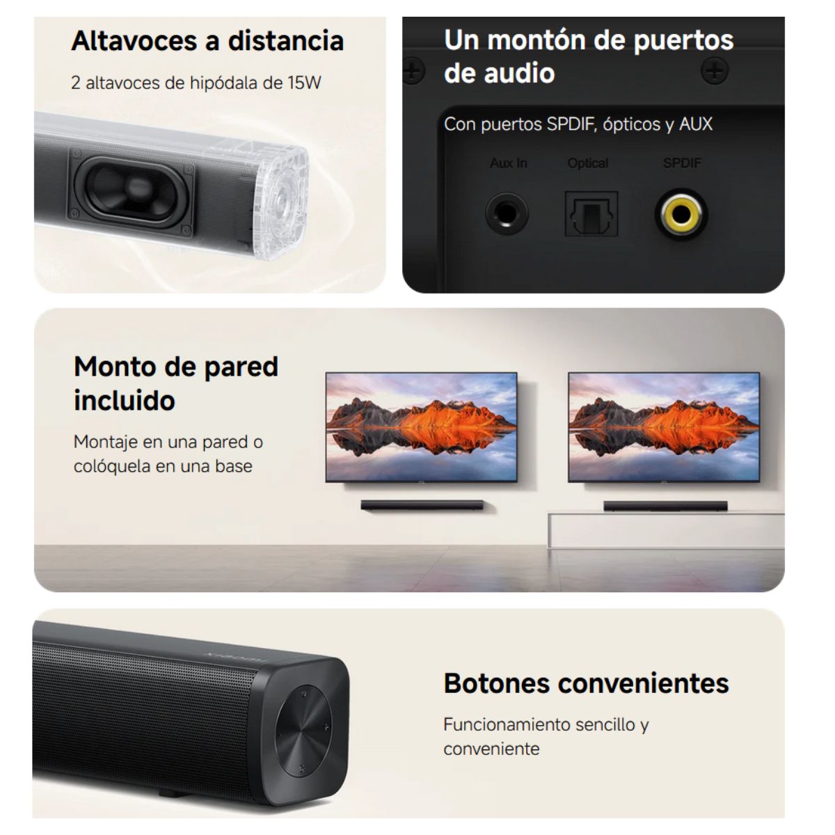 Xiaomi Barra de Sonido Soundbar 2.0 ch Bluetooth 5.3 - imagen 4