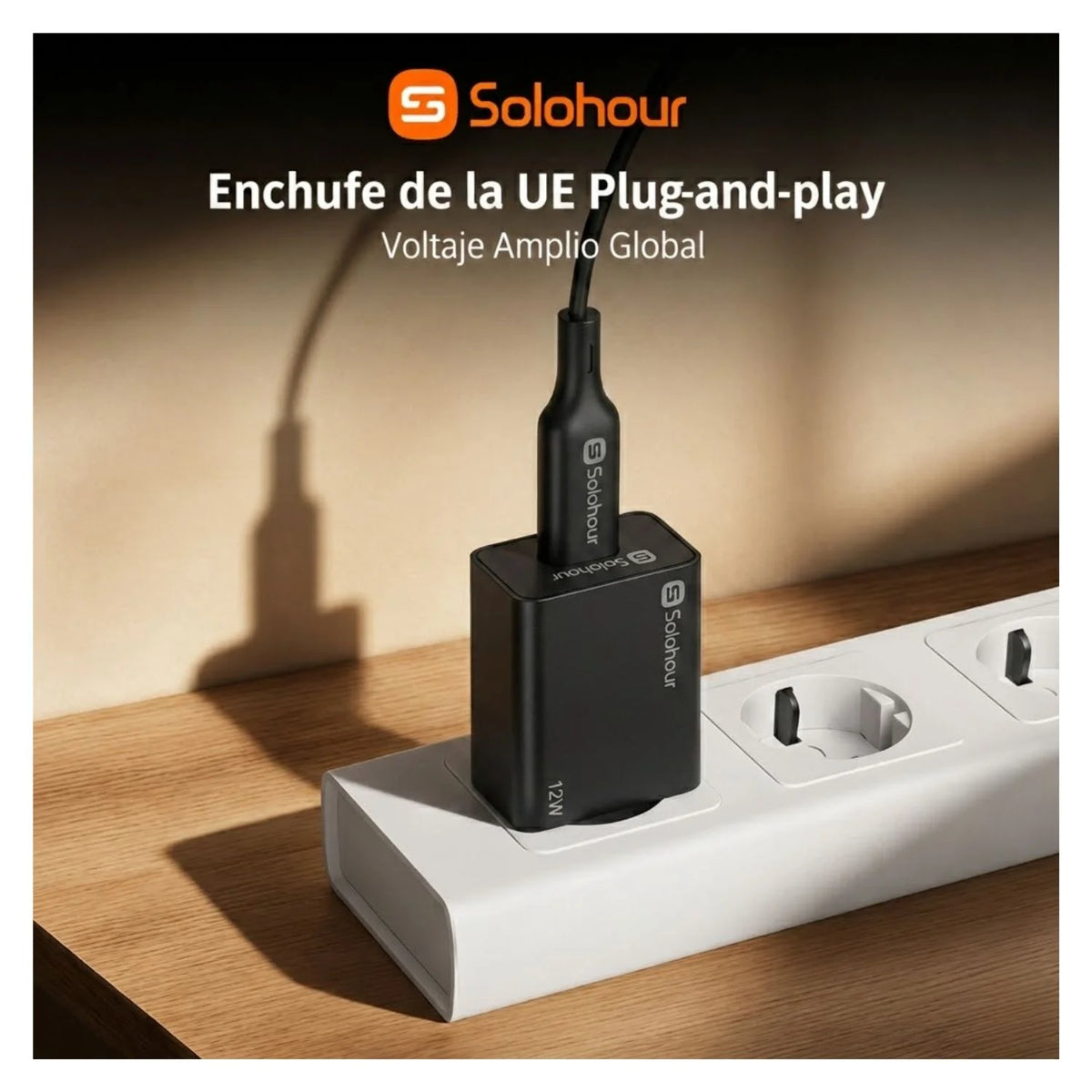 Solohour Cargador Carga Rápida 12W Kit USB-A to USB-C 1m Negro - imagen 6