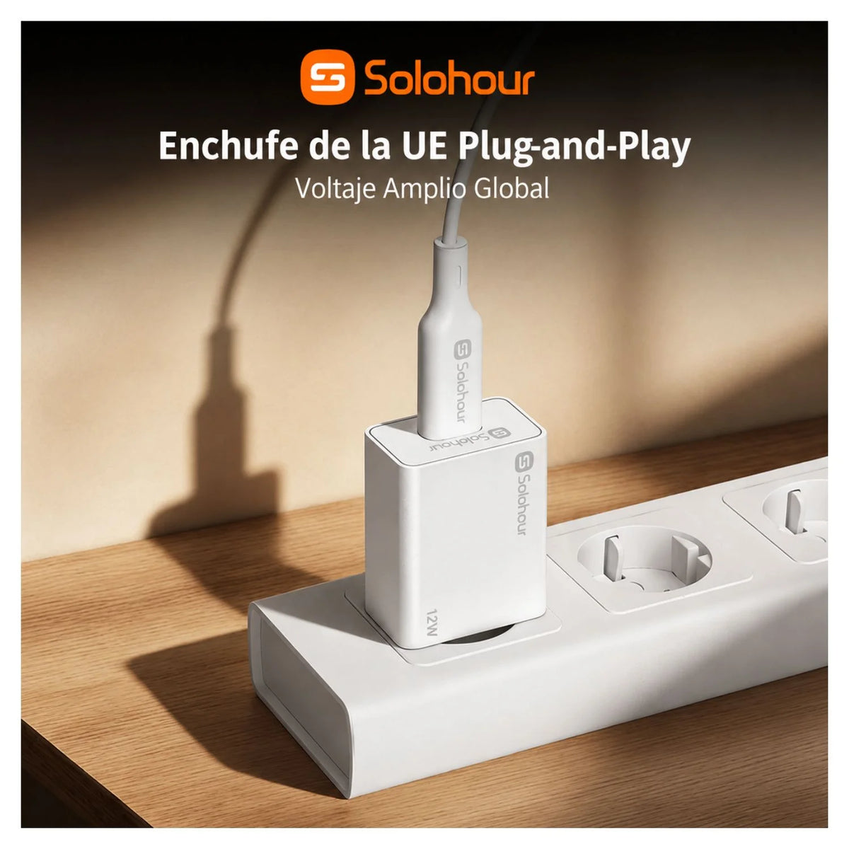 Solohour Cargador Carga Rápida 12W Kit USB-A to USB-C 1m Blanco - imagen 6