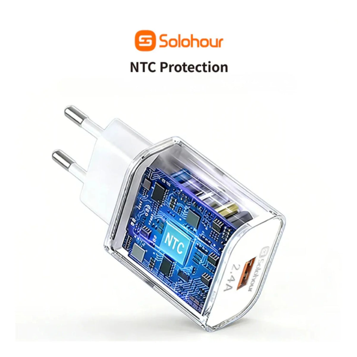 Solohour Cargador Carga Rápida 12W Kit USB-A to USB-C 1m Blanco - imagen 4