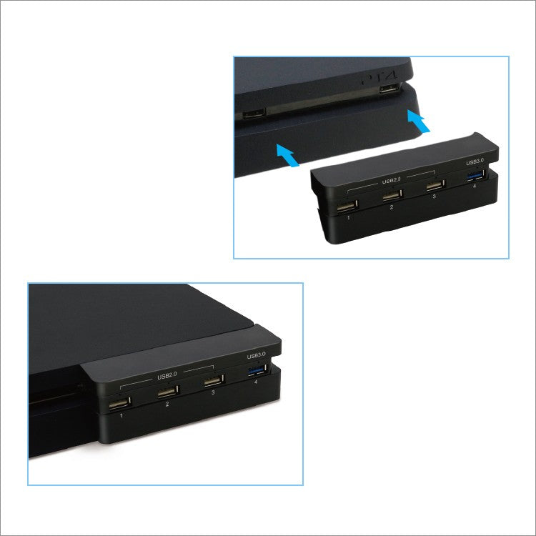 Dobe Hub USB 4 Puertos para PS4 - Expande Conexiones Negro - imagen 3