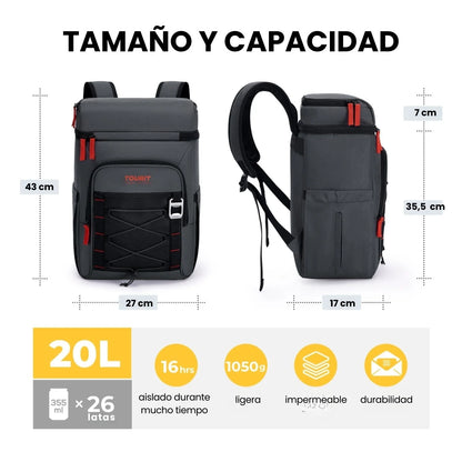 Tourit Mochila Térmica Dual Zone 26 latas 20L Impermeable