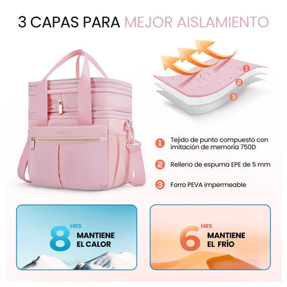 Tourit Lonchera Térmica Double Deck 23 latas 13L Expandible