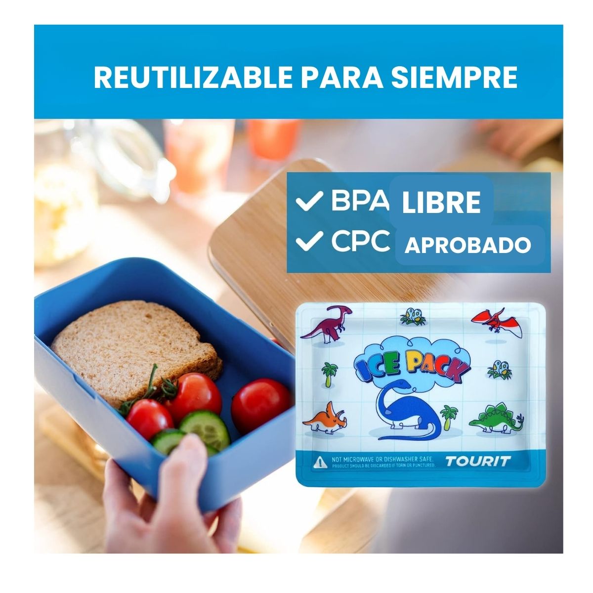 Tourit Hielos Reutilizables para Niños Pack x4